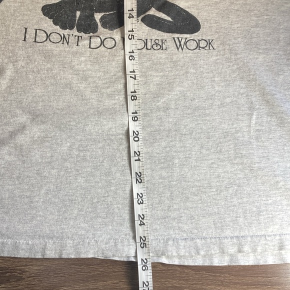 Vintage 90s Cat T Shirt I Don't Do Mouse Work Grey Unisex XL Signal - Picture 7 of 9